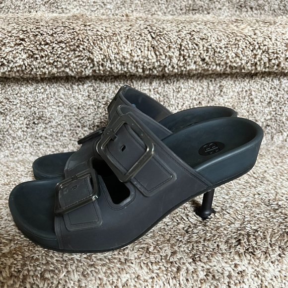 Balenciaga Women's Mallorca Slide PVC Jelly Logo Buckle Sandals. - Picture 2 of 14